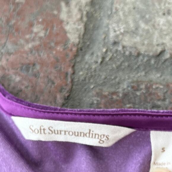 Soft Surroundings Purple Velvet Blouse Button Size S - Picture 3 of 4